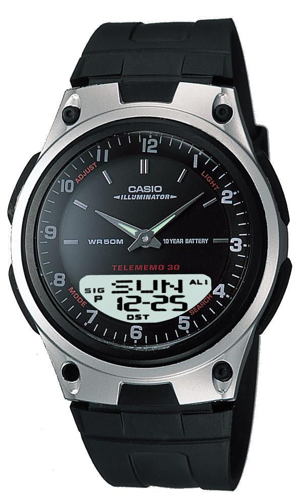 Casio Men's Databank Analog/Digital Display Quartz Black Watch