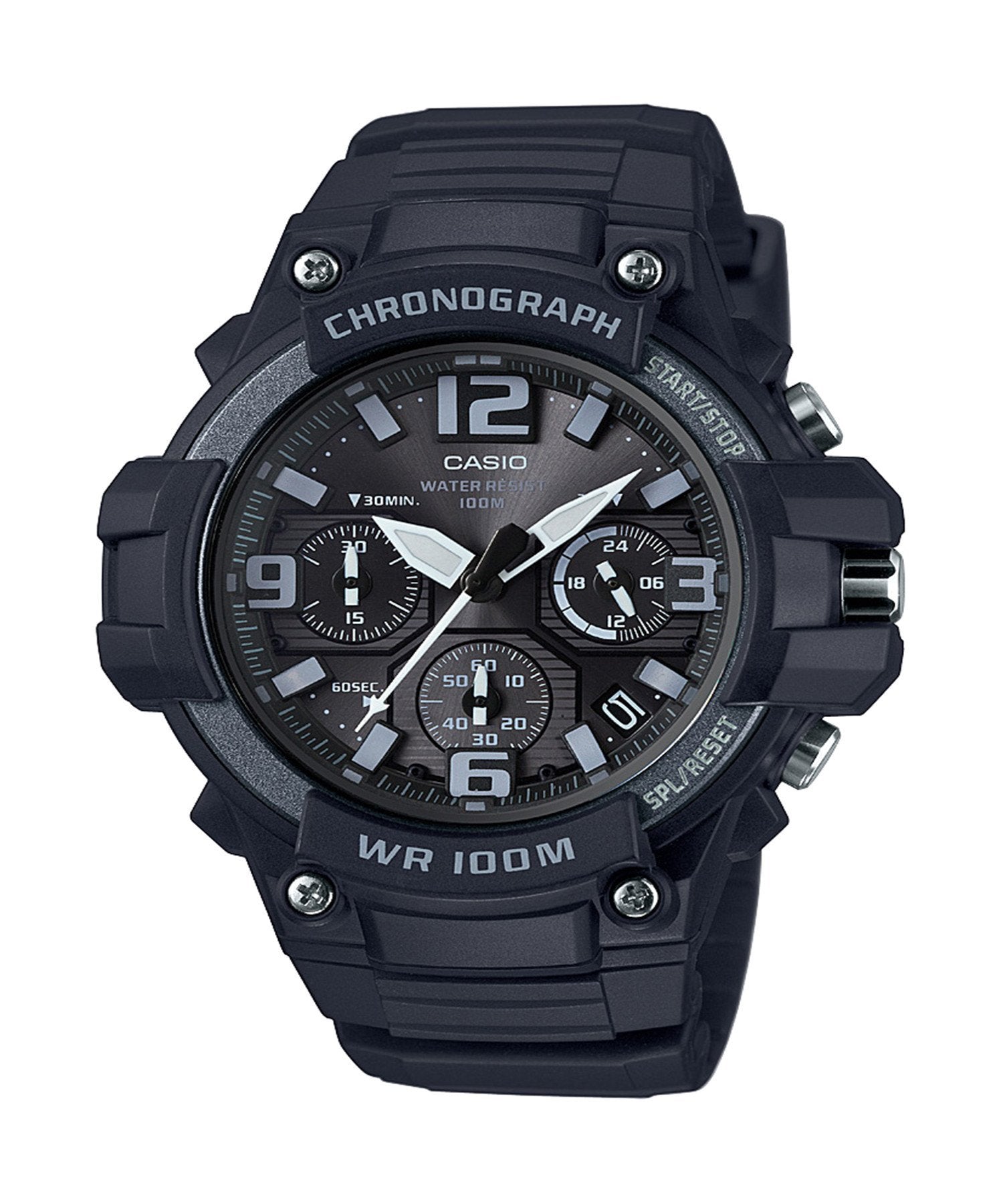 Casio Heavy Duty Design Watch with Black Silicone Band Watch