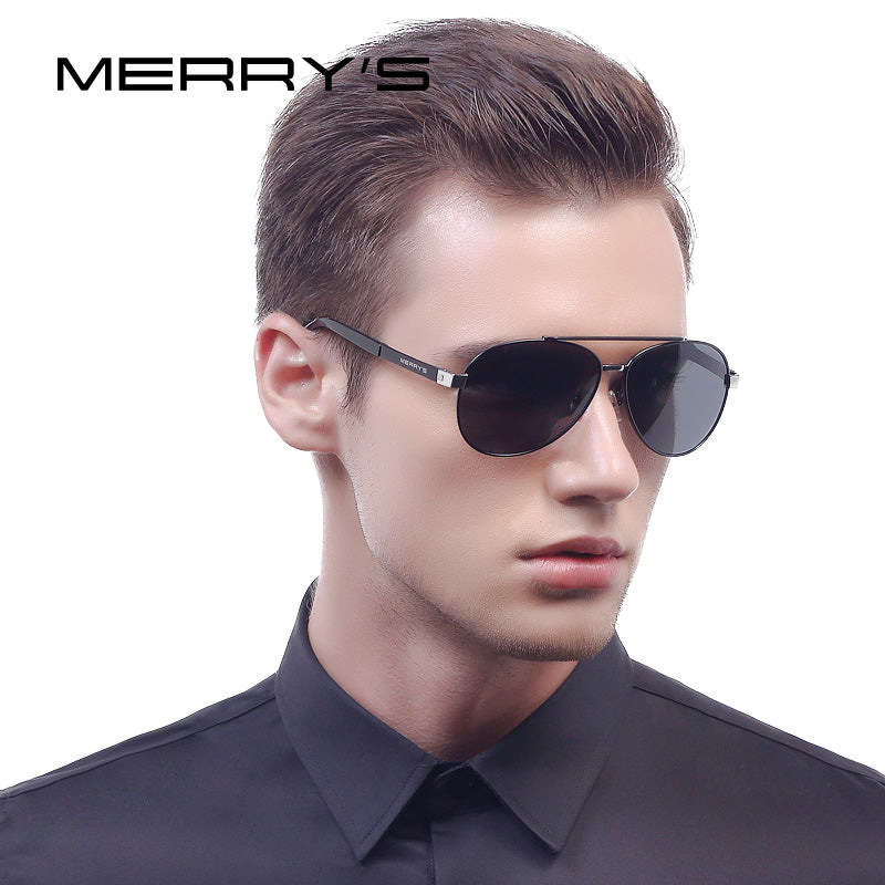 MERRY'S Men Classic Aviation Sunglasses HD Polarized Luxury Brand Design
