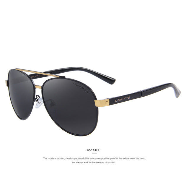 MERRY'S Men Classic Aviation Sunglasses HD Polarized Luxury Brand Design