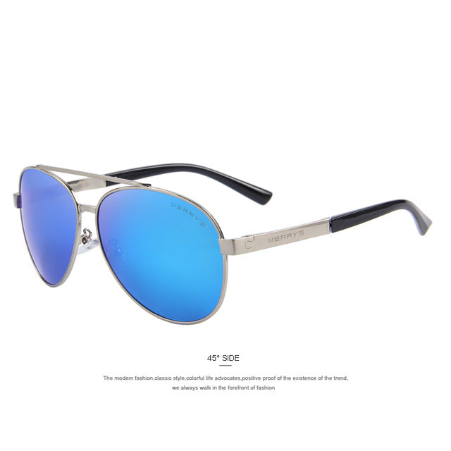 MERRY'S Men Classic Aviation Sunglasses HD Polarized Luxury Brand Design