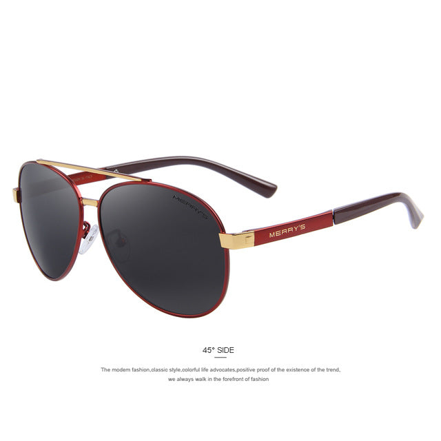 MERRY'S Men Classic Aviation Sunglasses HD Polarized Luxury Brand Design