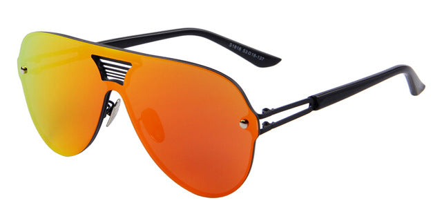 MERRY'S Fashion Men Summer Mirror Sunglasses Women Brand Design Big Frame Integrated Eyewear Sunglasses Oculos de sol UV400