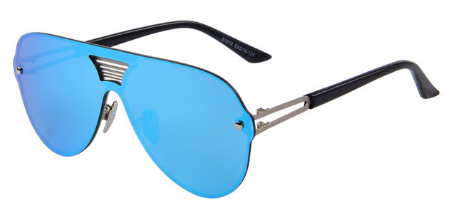 MERRY'S Fashion Men Summer Mirror Sunglasses Women Brand Design Big Frame Integrated Eyewear Sunglasses Oculos de sol UV400