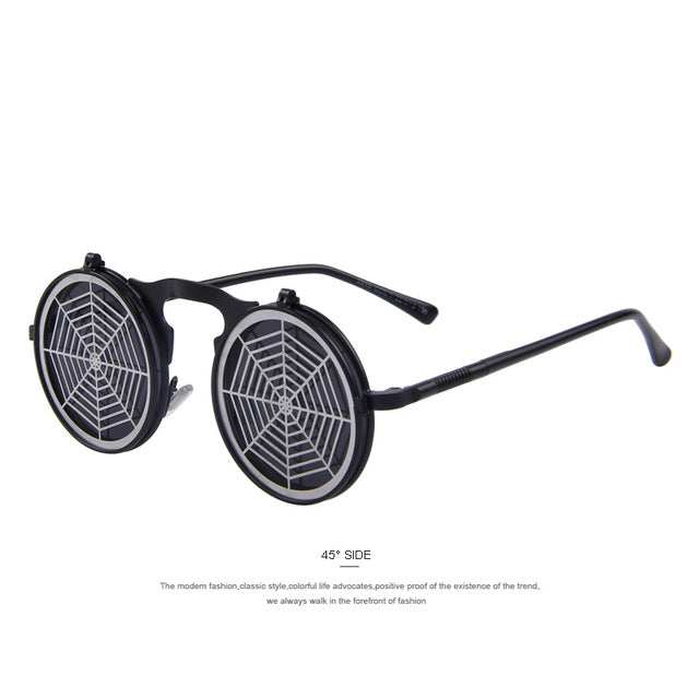 MERRY'S Steam Punk Gothic Vintage Clamshell Sunglasses Personality Clamshell Glasses Metal Punk Sun glasses