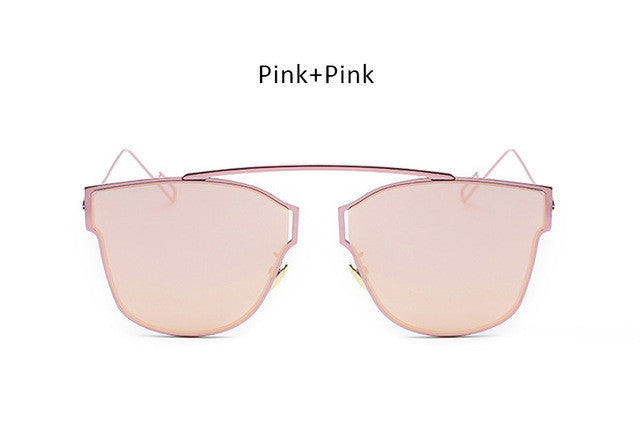 New Woman Brand Designer Cat Eye Sunglasses Fashion Rimless Women Cateye Metal Mirror Sunglasses Luxury Female