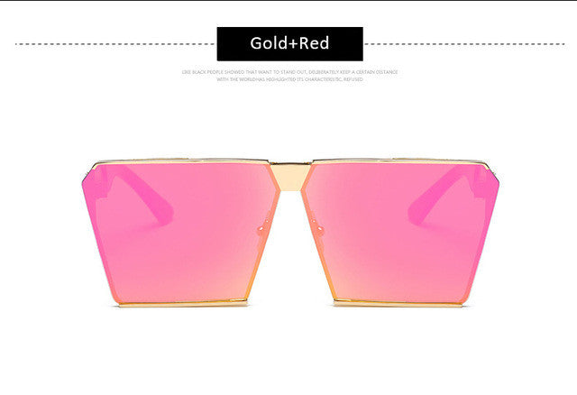 Men Women Oversized Steampunk Square Sunglasses New Fashion Large Clear Lens Metal Mirror Sun Glasses