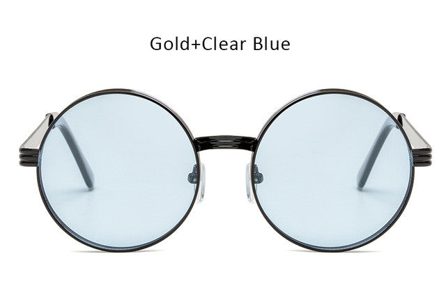 Vintage Men Women Gothic Steampunk Round Sunglasses