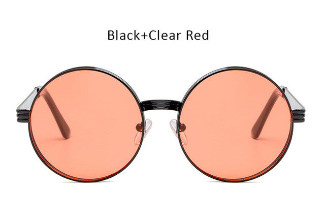 Vintage Men Women Gothic Steampunk Round Sunglasses