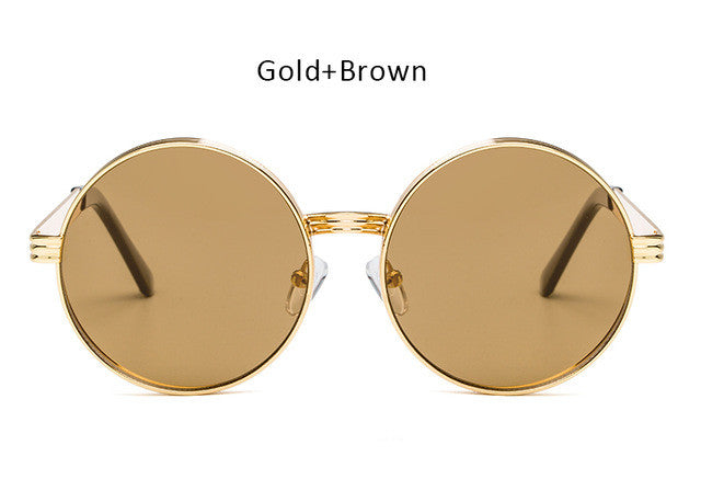 Vintage Men Women Gothic Steampunk Round Sunglasses