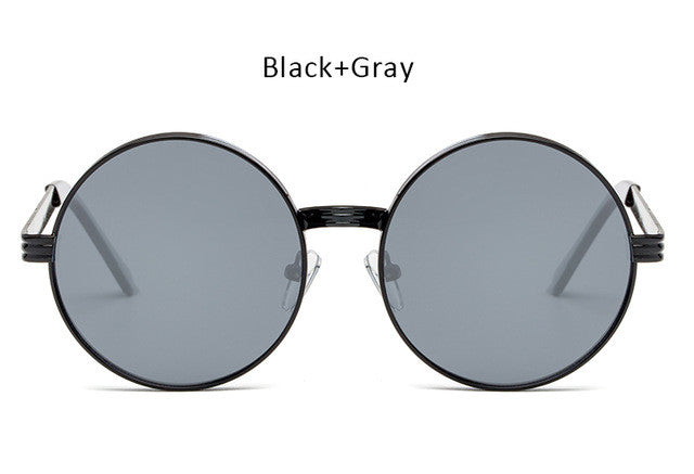 Vintage Men Women Gothic Steampunk Round Sunglasses
