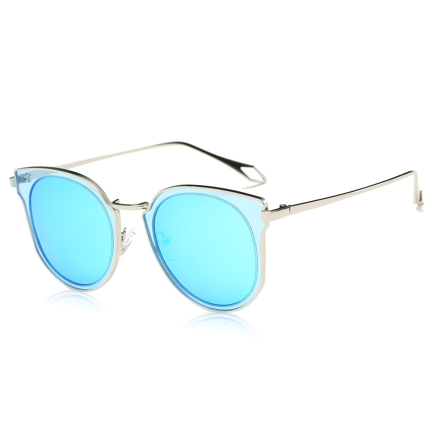 Fashion Polarized Sunglasses UV Mirrored Lens Oversize Metal Frame SJ1057