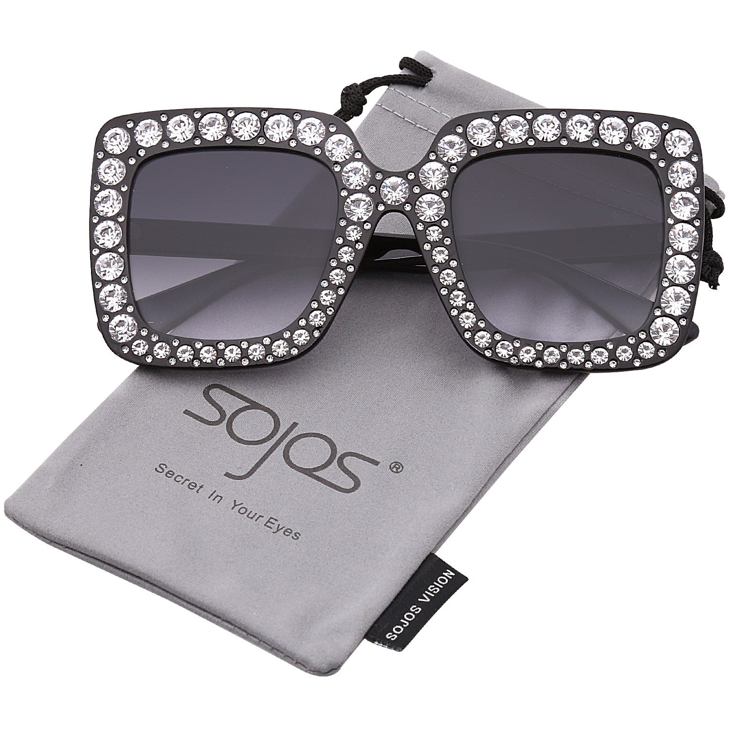 Crystal Oversized Square Brand Designer Sunglasses for Women SJ2053