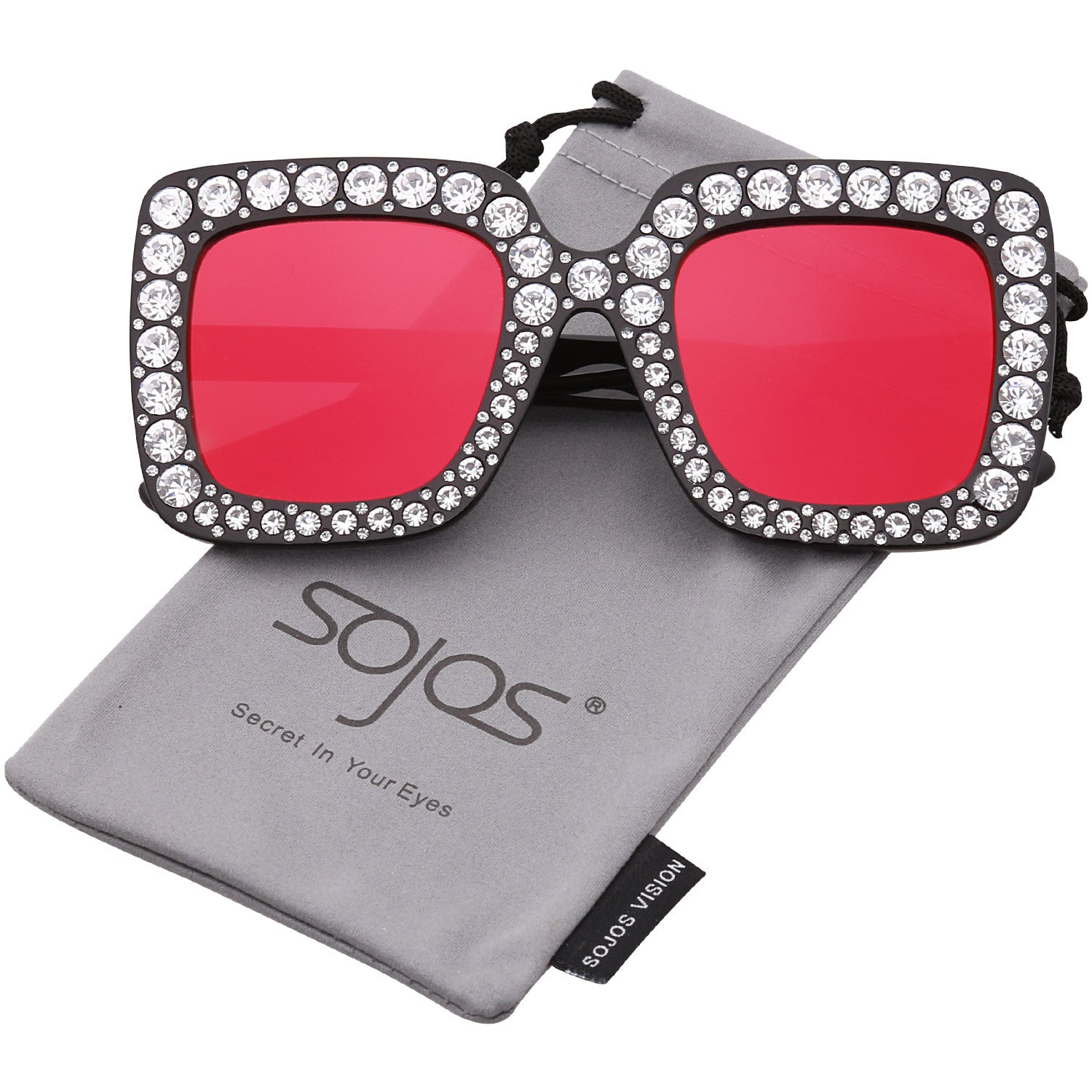 Crystal Oversized Square Brand Designer Sunglasses for Women SJ2053