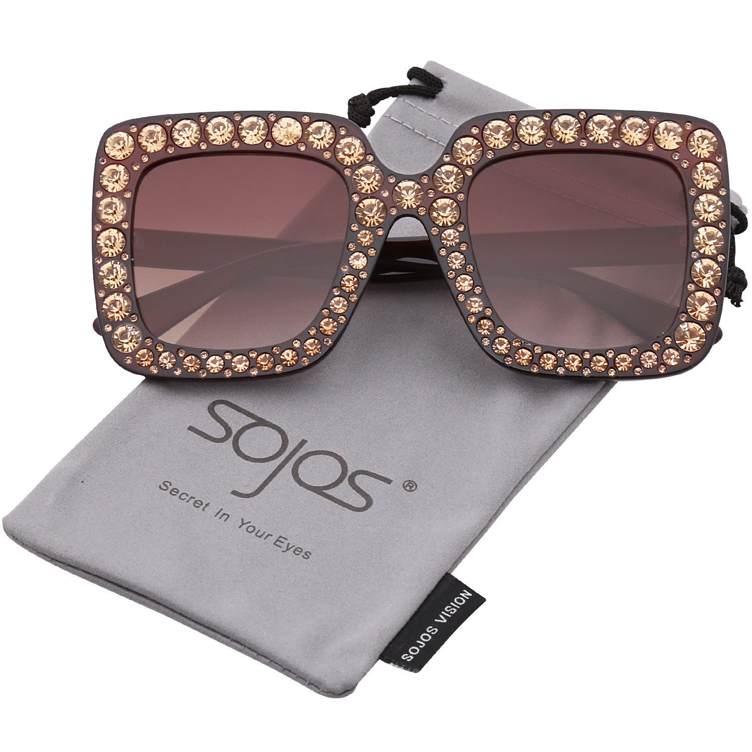 Crystal Oversized Square Brand Designer Sunglasses for Women SJ2053