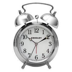 Crosley Silver Metal Twin Bell Alarm Clock