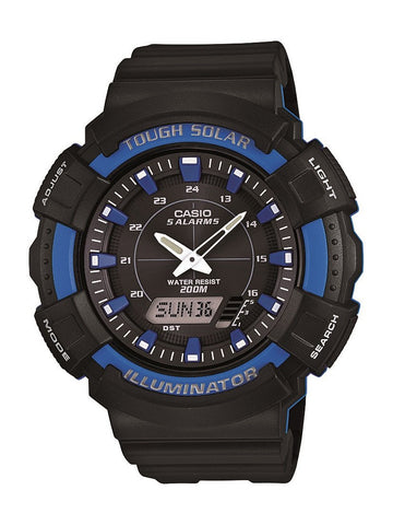 Casio Mens Solar Watch with Black Resin Band