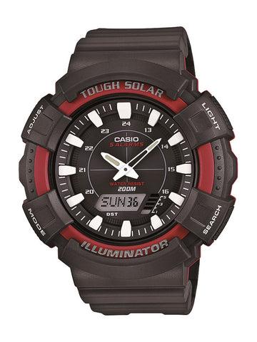 Casio Mens Solar Watch with Black Resin Band