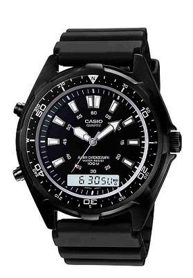 Men's Casio Analog-Digital Dive Style Stainless Steel Watch