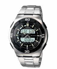 Casio Mens Ana Digital Silvertone Sport Watch