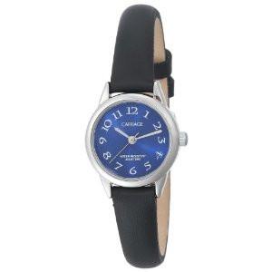 Carriage Womens Silvertone Blue Strap Watch