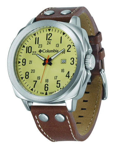 Columbia Cornerstone Brown Leather Strap Watch