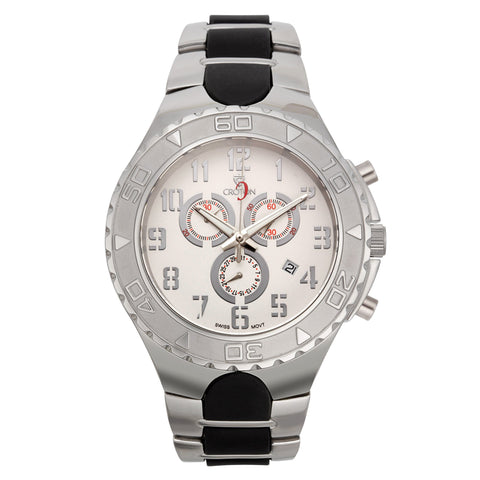 Croton Mens Stainless Steel Silvertone Chronograph Watch