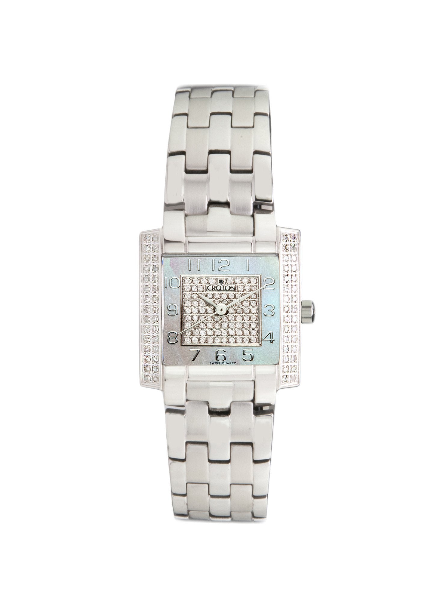 Croton Womens Stainless Steel Silvertone Diamond case Watch