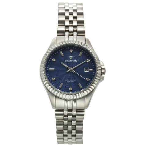 Croton Womens Stainless steel Silvertone Diamond Marker Watch