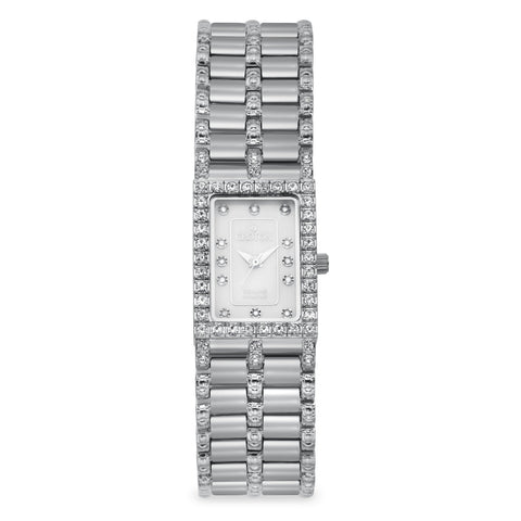 Croton Womens Stainless Steel Silvertone Mother of Pearl Watch