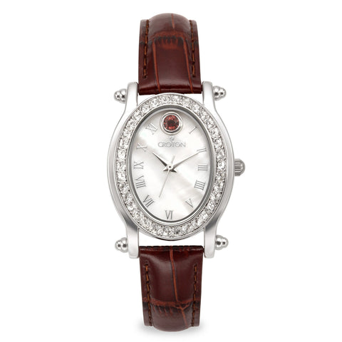 Croton Womens Stainless steel January Birthstone Mother of Pearl Watch