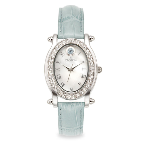 Croton Womens Stainless steel March Birthstone Mother of Pearl Watch