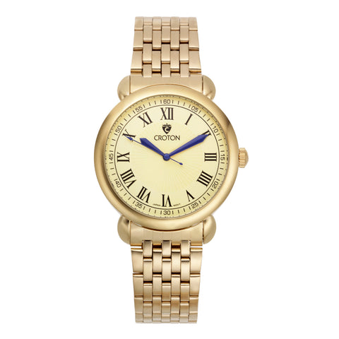 Croton Mens Stainless steel Goldtone Champagne Dial Watch