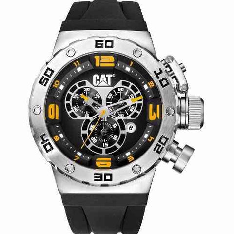 CATERPILLAR DS49 Black Rubber Chronograph Watch