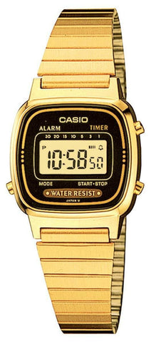 Casio Womens  Daily Alarm Gold Tone Digital Watch