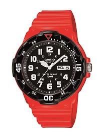 Casio Mens  Red Resin Dive Watch