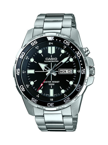 Casio Men's Super Illuminator Diver Analog Display Quartz Silver Watch