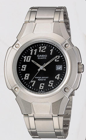 Casio Mens Edifice Silvertone Black dial Watch