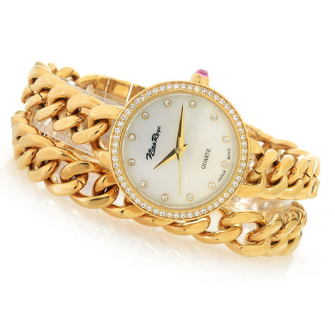 Nina Raye Women's Gabriella Quartz Crystal Accented Bracelet Watch