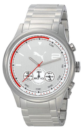 PUMA Men's PU102741004 Wheel Chrono Analog Display Quartz Silver Watch