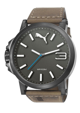 Puma Men's Ultrasize PU103461017 Brown Leather Quartz Watch