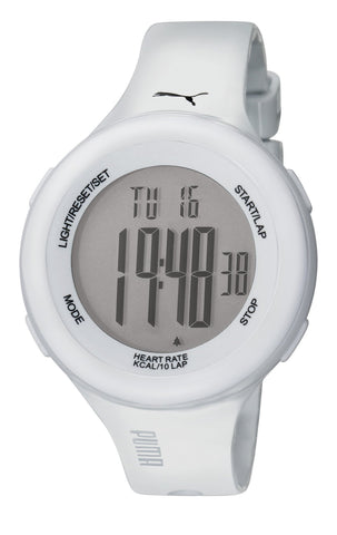 PUMA Men Fit White LCD HRM  Watch