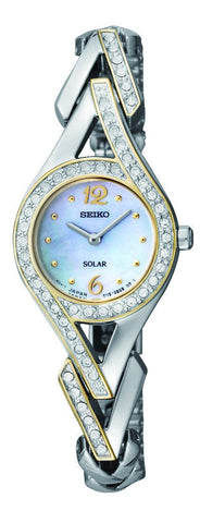 Seiko Womens Two Tone Solar Stainless Dress Watch