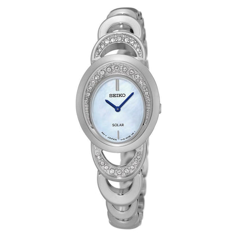 Seiko Womens Solar with MOP Dial and Swarovski Crystal Accents