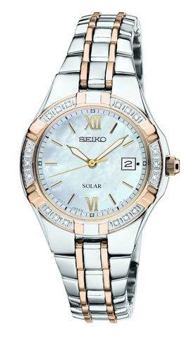 Seiko Womens Two Tone Diamond Bezel Watch