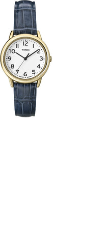 Timex Womens Goldtone White Dial Blue Strap Watch