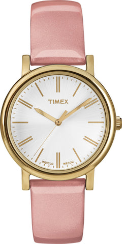 Timex Womens Originals Pink Leather Strap Watch