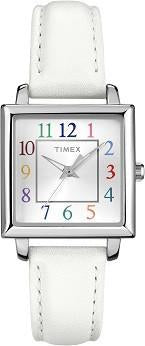 Timex Womens White Strap Elevated Classics Watch