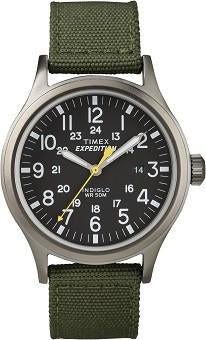 Timex Mens Expedition Black Green Dial Sport Watch