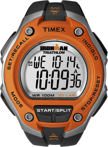 Timex Mens Ironman Black Orange Sport Watch